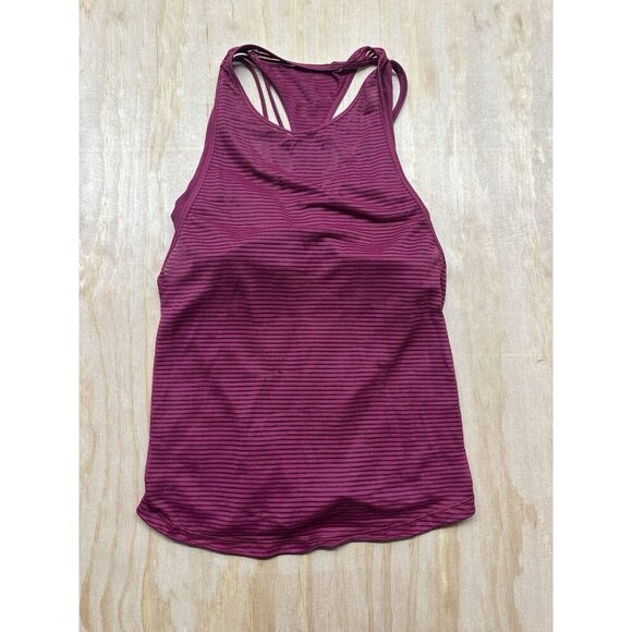 Lululemon Fully Flexed Two In One Tank Ruby Red Bra Sz 4 W1AYTS - Picture 4 of 6